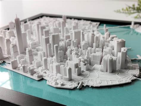 Manhattan NYC 3D City Map Lower Manhattan 3D Street Map New York Skyline Decor 3D City Wall Art ...