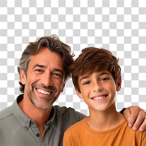 Pai e Filho Abraçados Sorrindo PNG Transparente download Designi