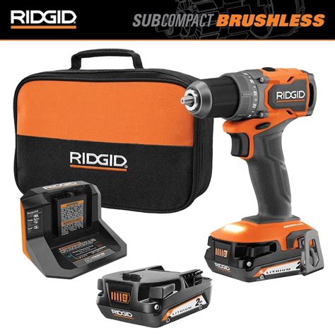 Ridgid V Subcompact Brushless Cordless In Drill Driver Kit With