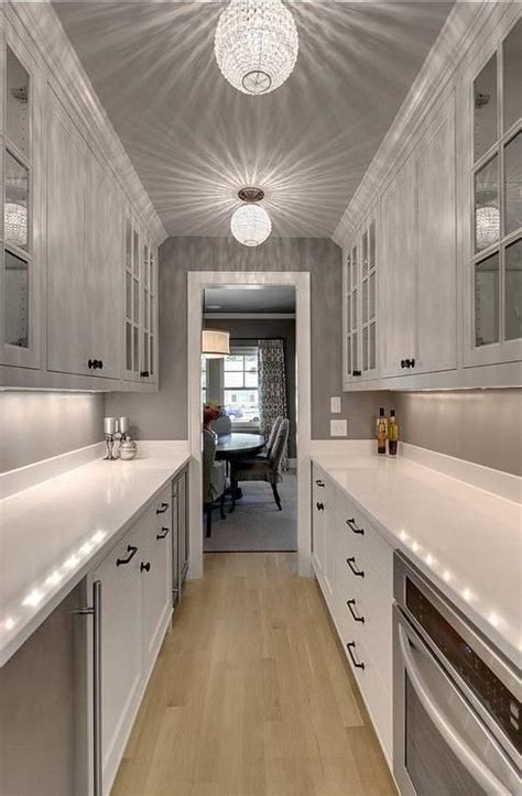 Galley Style Butler Pantry Design Transitional Kitchen Kitchen