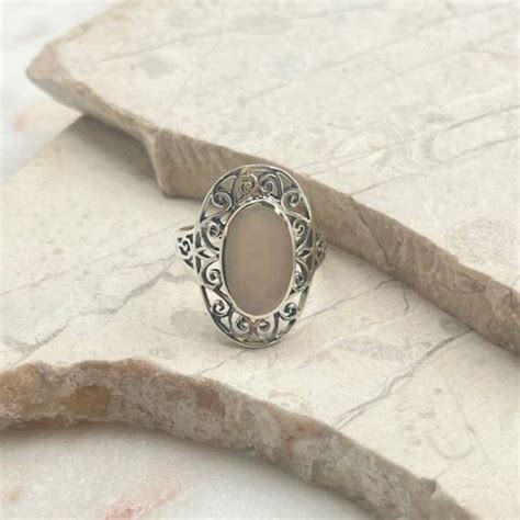 Mother Of Pearl Oval Medallion Ring Best Of Everything Online Shopping