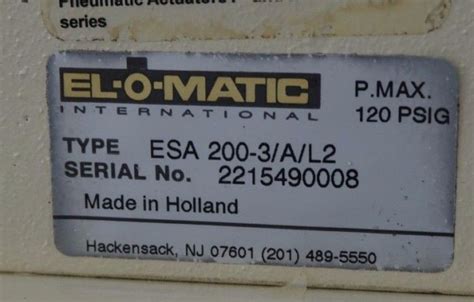 NEW ELOMATIC ESA 200 3 PNEUMATIC ACTUATOR W WC 810 F3 VALVE ESA2003