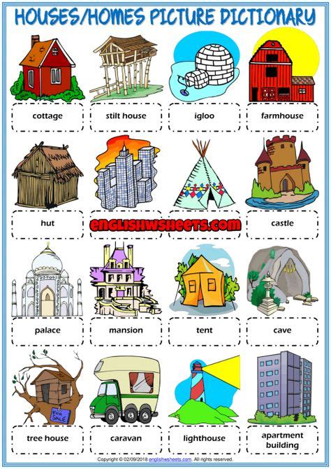 Types Of Houses Esl Printable Vocabulary Worksheets Teach English To