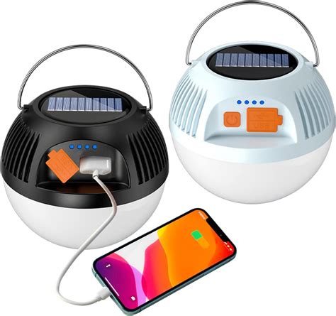 WholeFire Lampe De Camping Solaire LED Rechargeable Par USB Avec