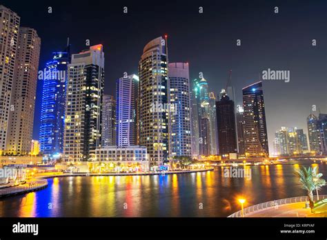 Dubai night view Stock Photo - Alamy