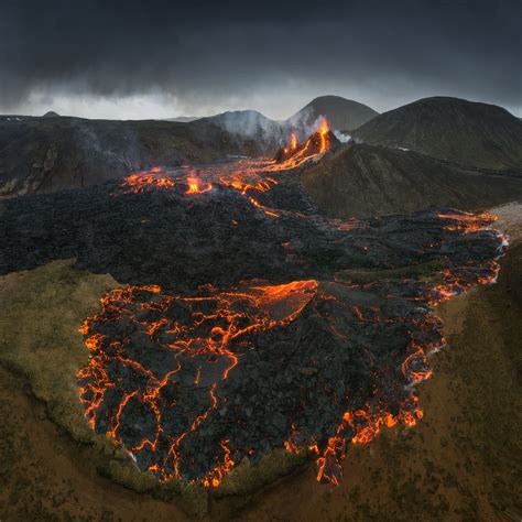 Photographer Captures Stunning Aerial Shots Of Recent Volcano Eruption In Iceland