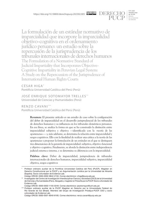 PDF La formulación de un estándar normativo de imparcialidad que