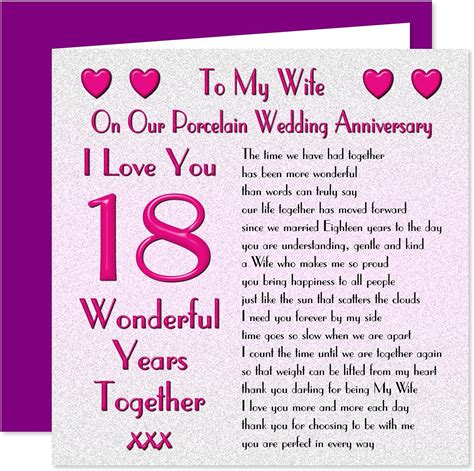 My Wife 18th Wedding Anniversary Card On Our Porcelain Anniversary