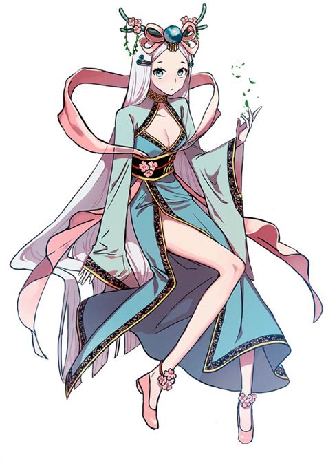 Safebooru 1girl Blue Eyes Breasts Character Request Chinese Clothes Cleavage Cleavage Cutout