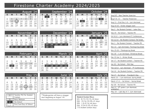 2024 2025 School Calendar Parent Information Links Firestone