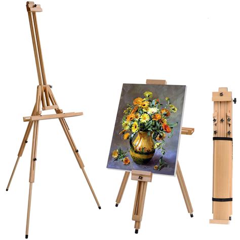 UBesGoo Wooden Tripod Folding Art Easel Stand for Drawing Painting ...