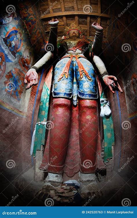 Large Standing Buddha In Alchi Monastery Or Alchi Gompa At Ladakh