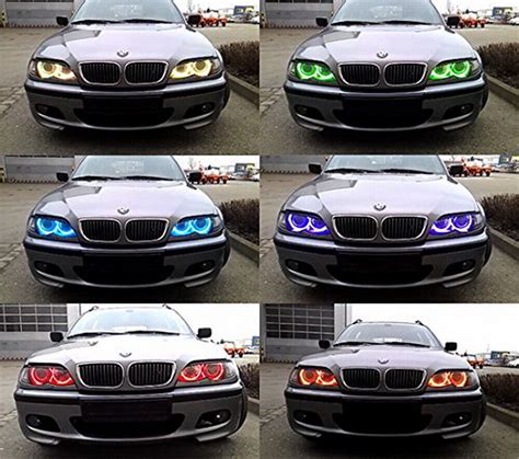 Headlight Rgb Color Led Angel Eye Halo Rings Kit For Bmw E E