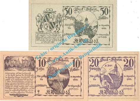 Notgeld At Scheine Kpl St Willibald Notgeld Set Mit Scheinen In