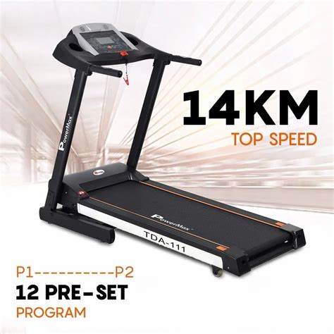 PowerMax Fitness 2 0 HP TDA 111 Semi Auto Lubrication Treadmill With