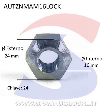 Dado Esagonale Autobloccante Lock Zincato Passo Grosso M Viti