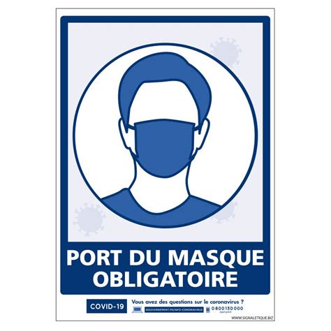 Signalisation spécial COVID 19 Port du masque obligatoire