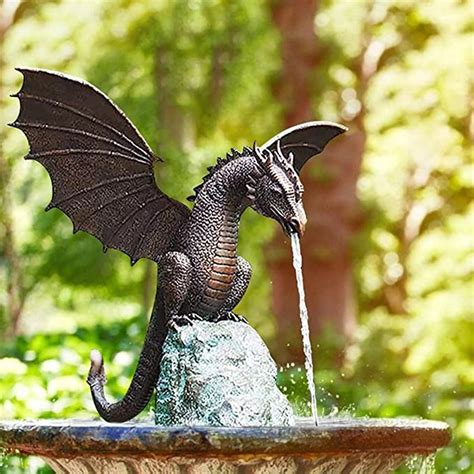 Amazon.com: GDDFZ Garden Dragon Fountain Dragon Statue Outdoor Dragon ...