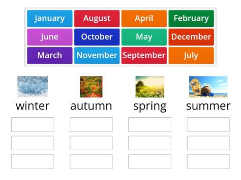 seasons and months - Group sort