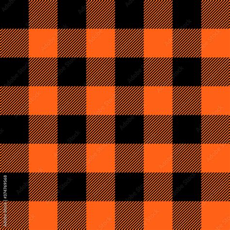 Tartan Halloween Orange plaid. Scottish pattern in black and orange ...