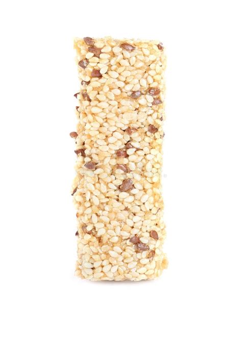 Tasty Sesame Seed Bar Isolated On White Stock Image Image Of Healthy