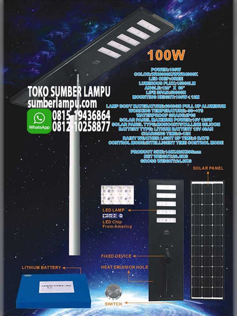 Lampu Pju Solarcell W Led All In One Sumberlampu