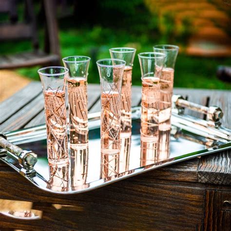 Razzle Dazzle Champagne Flutes With Silver Accents Set Of 6 By Abigails Seven Colonial