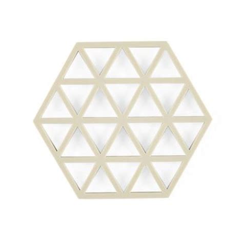 Dessous De Plat Silicone Hexagone Beige Olive Triangle La Casserolerie