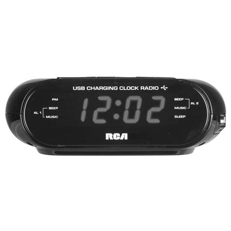 Rca Rc A Dual Wake Usb Charging Clock Radio Walmart