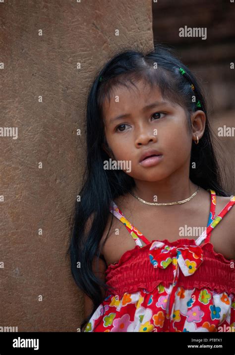 Portrait Of A Cambodian Girl Siem Reap Province Angkor Cambodia