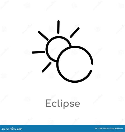 Outline Eclipse Vector Icon Isolated Black Simple Line Element