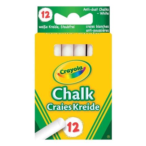 Crayola Anti Dust White Chalk Sticks 12 Pack Hobbycraft