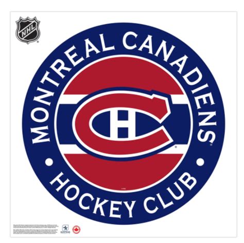 ACDC0664 MONTREAL CANADIENS 36X36 TEAM STRIPE LOGO REPOSITIONAL WALL DECAL - Tricolore Sports