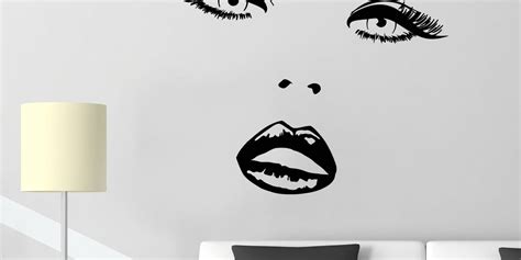 Vinyl Wall Decal Sexy Girl Face Makeup Lips Eyes Beauty Salon Stickers