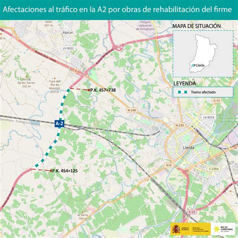 Afectación al tráfico en la autovía A 2 por las obras de rehabilitación