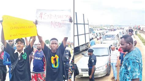 Strike Motorists Stranded As Students Block Lagos Ibadan Expressway