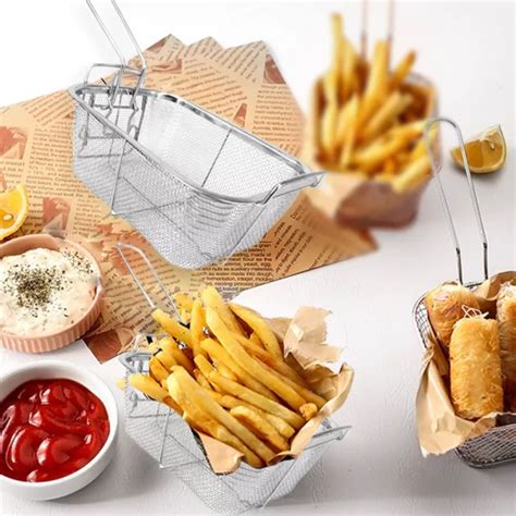 PANIERS ALEVINS En Acier Inoxydable Pour Brochettes Frites Chips