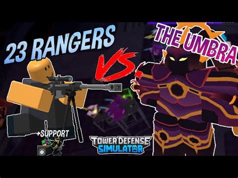 Rangers Vs The Umbra Tower Defense Simulator Roblox Youtube