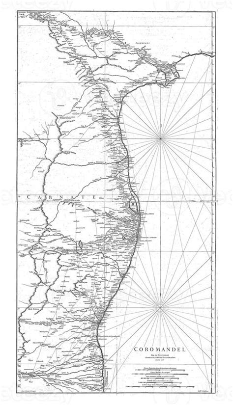 Map of Coromandel, vintage illustration. 40115592 Stock Photo at Vecteezy