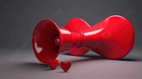 Love Amplified 3d Render Of A Megaphone And Heart Background Speaker 3d Megaphone 3d