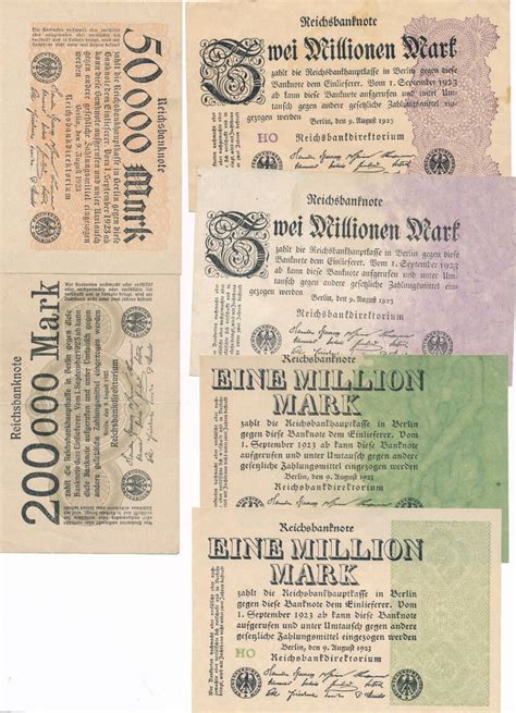 Mark Reichsbanknoten Bis Zwei Millionen Mark Serie Ma Shops