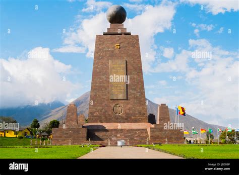 Mitad Del Mundo Monument On The Equator Line Quito Ecuador Stock