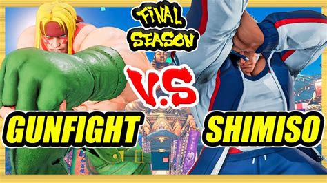 Sfv Ce Gunfight Alex Vs Shimiso Urien Ranked Set Street