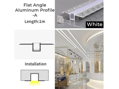 Led Aluminum Channel Recessed Plaster Profile With Flange