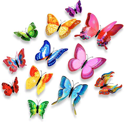 Amazon Amaxiu Decoración de pared de mariposa de doble capa 24