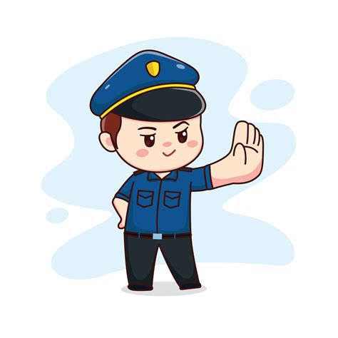 Cute Cartoon Policeman