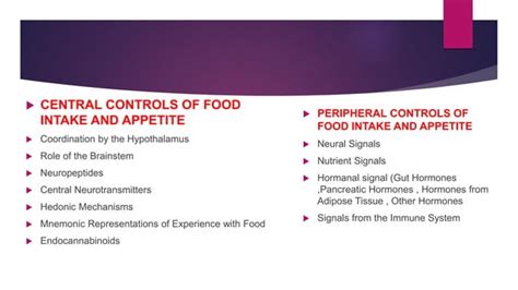 Control Of Food Intake And Appetite Ppt