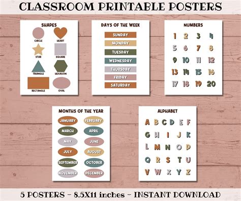 5 Boho Classroom Posters A Boho Wall Decor Bundle With Etsy Artofit