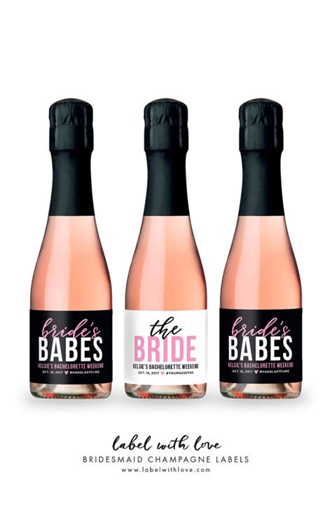 Bachelorette Party Favors Mini Champagne Labels I Do Crew Etsy Artofit