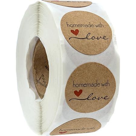 Amazon Sblabels Inch Round Natural Kraft Handmade With Love